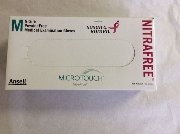 Picture of ANSELL MICROTOUCH PINK NITRAFREE EXAM GLOVES