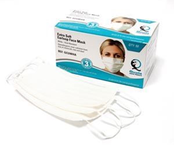 Picture of  QUALA EXTRA SOFT  EARLOOP FACE MASK-WHITE