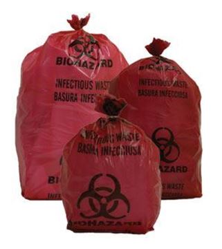 Picture of 3 GAL BIOHAZARD RED BAGS