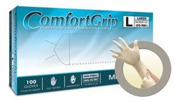 Picture of COMFORT GRIP PF LATEX EXAM GLOVES LARGE 