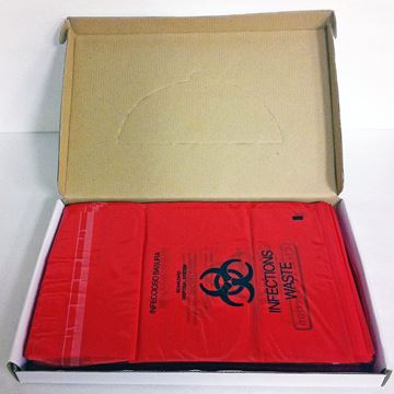 Picture of RED BIOHAZARD BAGS STICK-ON