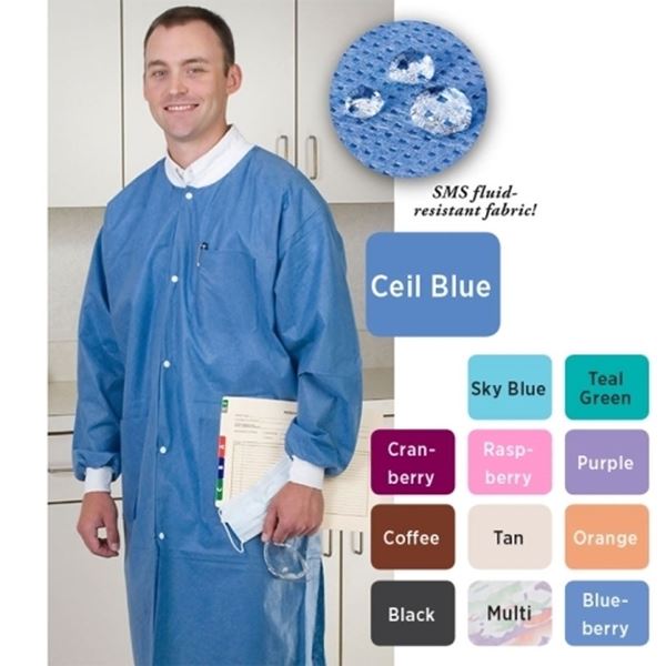 Picture of VALUMAX EXTRA-SAFE LAB JACKETS- M CEIL BLUE