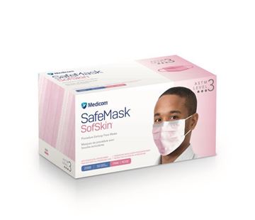 Picture of MEDICOM SAFE MASK SOFTSKIN PROCEDURE MASK-PINK