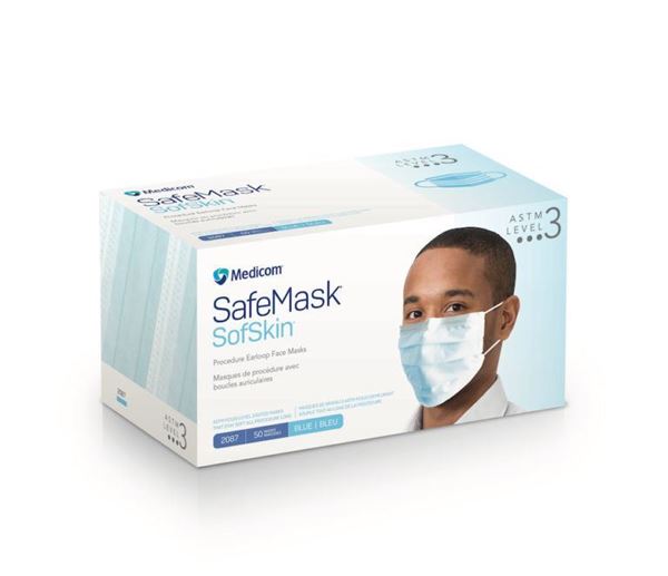 Picture of MEDICOM SAFE MASK SOFTSKIN PROCEDURE-BLUE