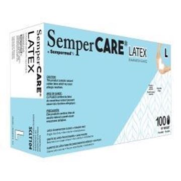 Picture of SEMPCARE LATEX EXAM GLOVES-L