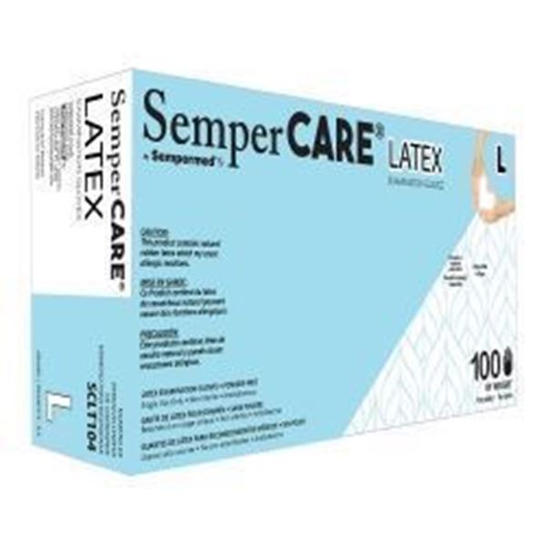 Picture of SEMPCARE LATEX EXAM GLOVES-S